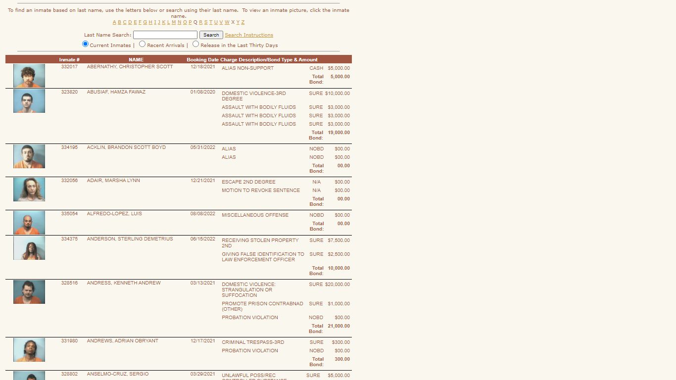 Shelby County Sheriff's Office - Inmate Listing